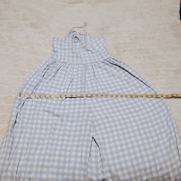 Nordstrom XL white blue gingham wide leg jumpsuit - Picture 10 of 10